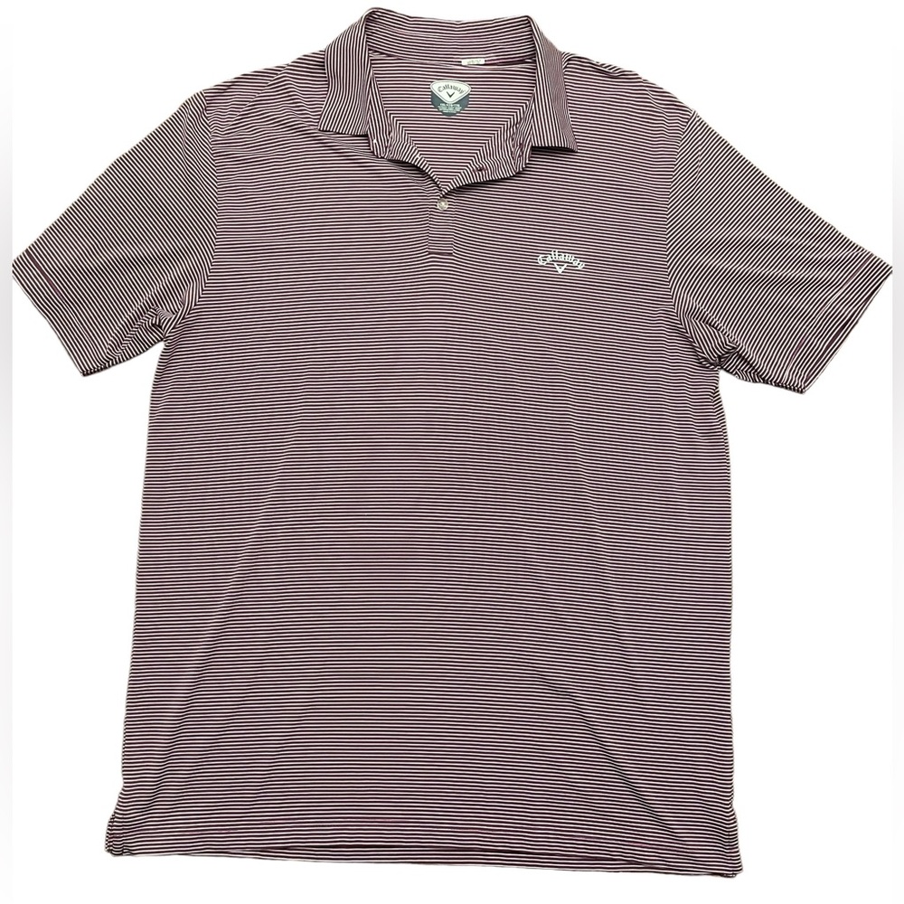 Callaway Striped Burgundy/Purple Polo EUC Sz XXL